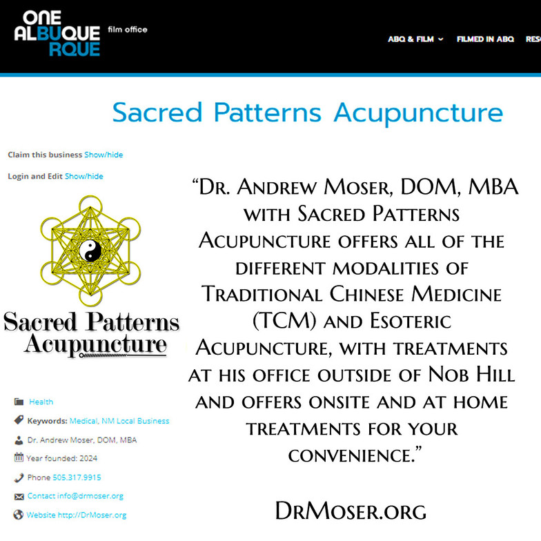 ABQ Film Office - Sacred Patterns Acupuncture - Approved Business - Albuquerque, New Mexico