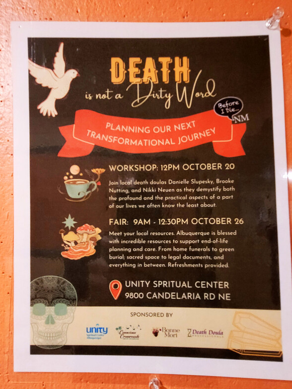 Before I Die...NM - Death is Not a Dirty Word Fair - Unity Spiritual Center Albuquerque - Sacred Patterns Acupuncture - Dr. Andrew Moser, DOM, MBA - October 2024