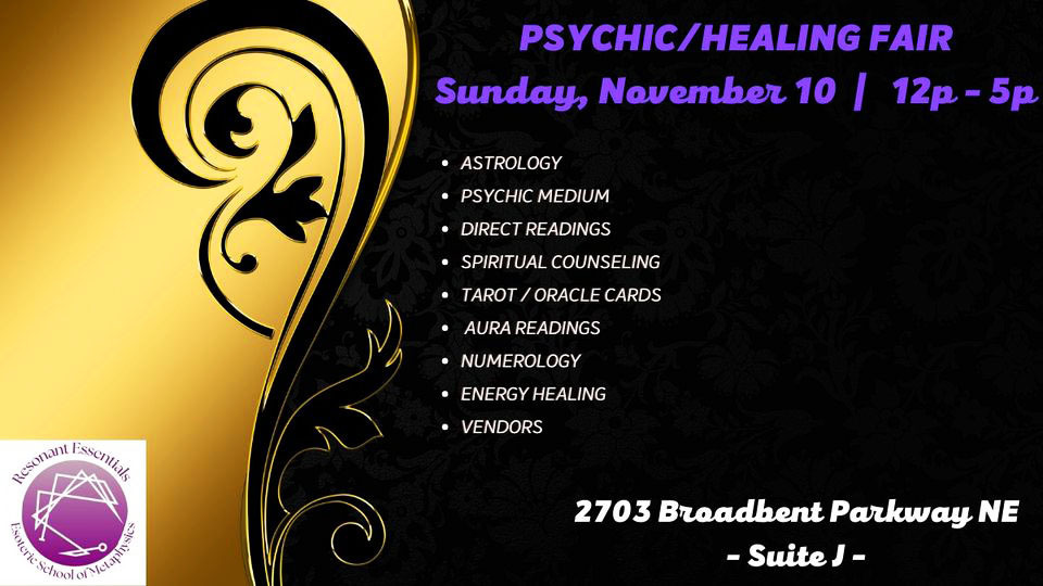 Psychic Healing Fair - Resonant Essentials - November 2024 - Sacred Patterns Acupuncture - Dr. Andrew Moser, DOM, MBA - Albuquerque, New Mexico