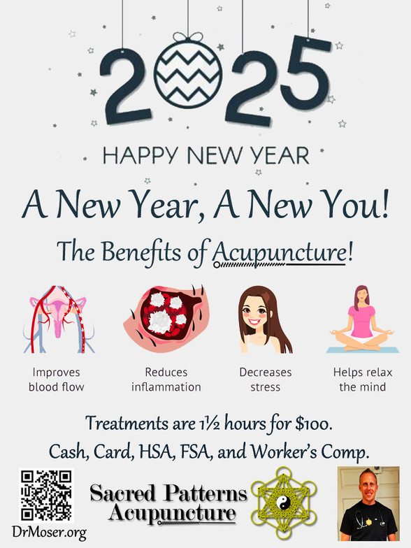 Happy New Year - 2025 - Sacred Patterns Acupuncture - A New Year, A New You - Albuquerque - New Mexico - Dr. Andrew Moser, DOM, MBA