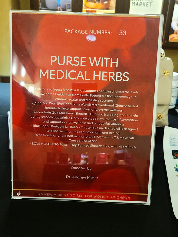 American Heart Association - Go Red for Women Luncheon - Sacred Patterns Acupuncture - Dr. Andrew Moser, DOM, MBA - Febraury 2025