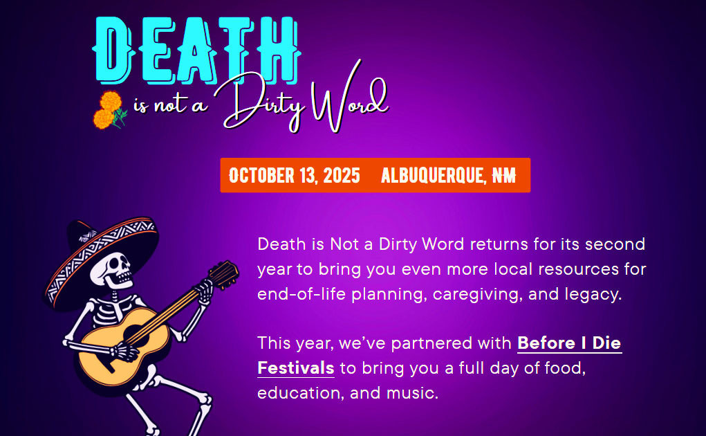 Death is Not a Dirty Word 2025, Sacred Patterns Acupuncture, Dr. Andrew Moser, DOM, MBA, Albuquerque, NM