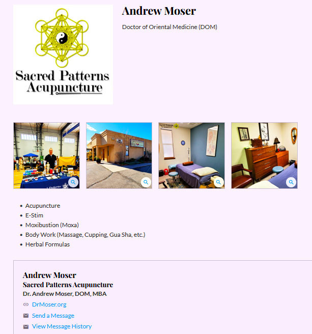 Intuitive Arts Guild, Sacred Patterns Acupuncture, Dr. Andrew Moser, DOM, MBA, Albuquerque, NM, Resonant Essentials