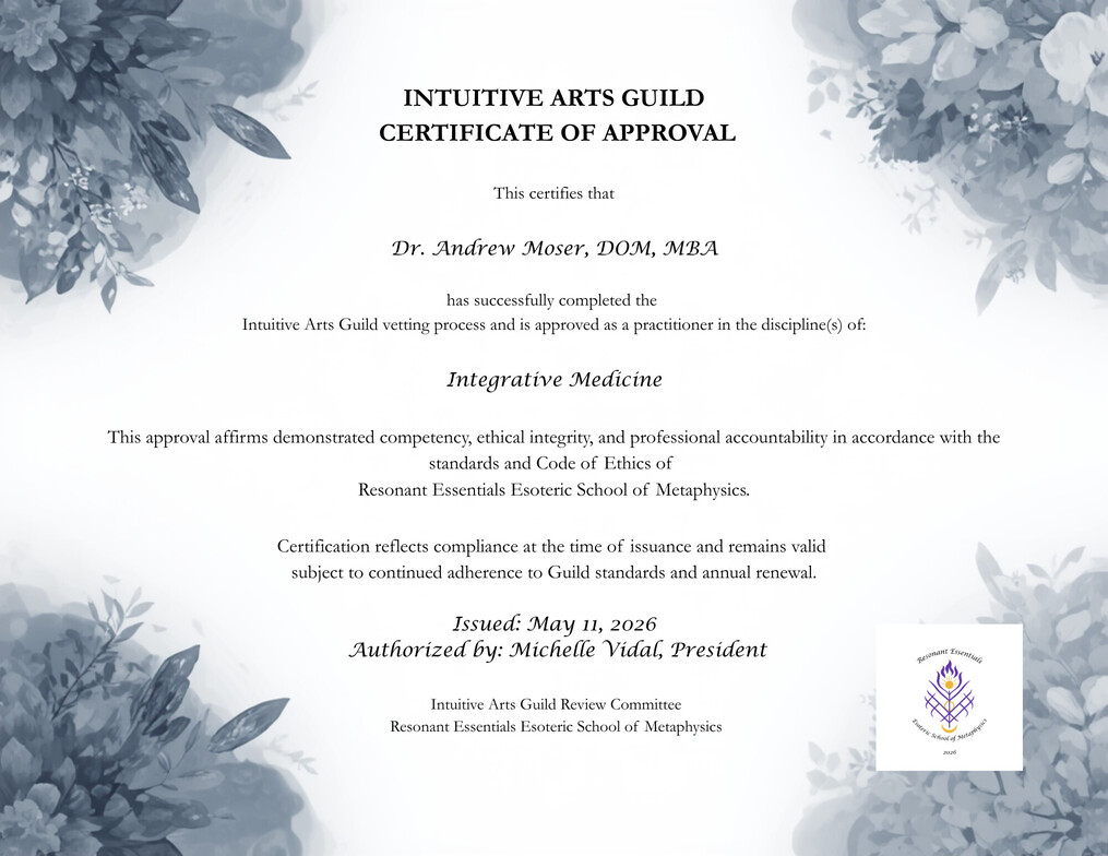Intuitive Arts Guild, Sacred Patterns Acupuncture, Dr. Andrew Moser, DOM, MBA, Albuquerque, NM, Resonant Essentials